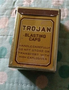 Trojan Blasting Cap No. 7 Tin 25 Count Empty - Picture 1 of 4