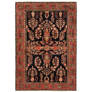 Alfombra persa anudada a mano Sarough 197x137 cm lana Orient Carpet Rug azul - Imagen 1 de 13