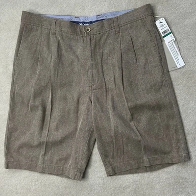 Pantalones Cortos Tommy Bahama Havana Espiga Para Hombres 35 Seda 10” Pulgadas Ligeros Plisados Foto 1 de 4