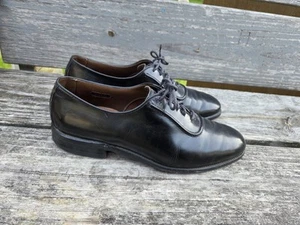 Allen Edmonds Belgium Mens Black Leather Plain Toe Oxford Dress Shoes US 9.5 D - Picture 1 of 9