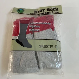 6 Pair Ozark Trail Men's Boot Socks Sz 7-1/2 -12 USA Made Reinforced Heel & Toe - Picture 1 of 6