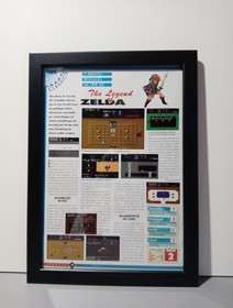 Rare The Legend Of Zelda NES Werbeblatt Poster Gerahmt Ad Page Framed Werbung 