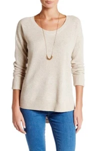 Madewell Ariel Sz S Ivory Cream Hi-Lo Sweater Textured L/S Crew Knit Sweater Top - Picture 1 of 5