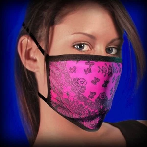 Pink Paisley Design Face Mask - Two Ear Holes Cover Nose and Mouth, Face Mask - Picture 1 of 1