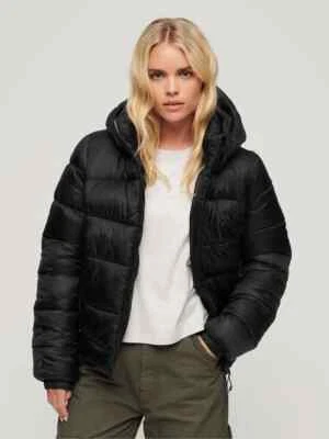 Superdry Womens Black Sports Puffer Bomber Jacket  rrp £95 - Image 1 of 4