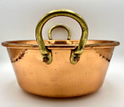 Hammered Copper Pot with Brass Handles 10.75 Inch Diameter