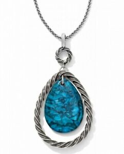 NWT Brighton MONTE CARLO GRACE Agate Convertible Silver Blue Necklace MSRP $88