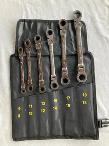 Duratech 8mm – 19mm Double Box Flex Head End Ratcheting Wrench 6pc Set, Damaged - Picture 1 of 4