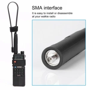 Antenna pieghevole UHF VHF Walkie Talkie da 47 cm per radio Baofeng -5R - Imagen 1 de 10