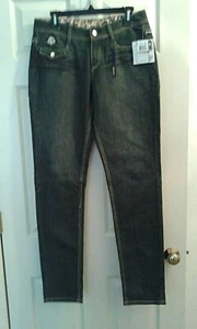 Jeans DEREON Juniors taglia 9/10 - tasca posteriore Bling indaco nuovo $89 (T004K) - Foto 1 di 11