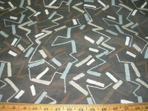 10 YDS REGAL RYKER CREWEL GEOMETRIC EMBROIDERED UPHOLSTERY FABRIC FOR LESS - Picture 1 of 4