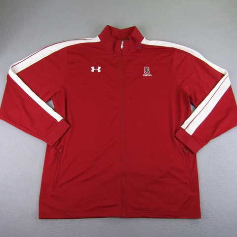 Stanford University Jacket Mens XXL 2XL Red Under Armour Track Coat Full Zip ^ Cover