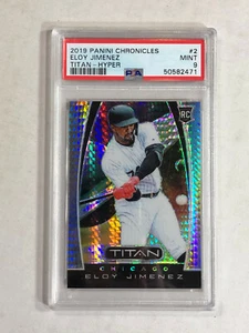 ELOY JIMENEZ 2019 Panini Titan Hyper Prizm SP RC/299! PSA COMO NUEVO 9! ¡ORIOLES! - Imagen 1 de 3