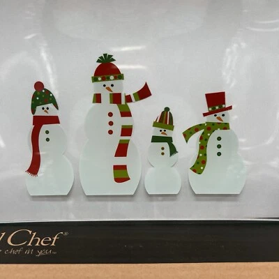 Plato rectangular de vidrio para servir muñecos de nieve de chef mimado #2821 ~ NUEVO Navidad Foto 1 de 4