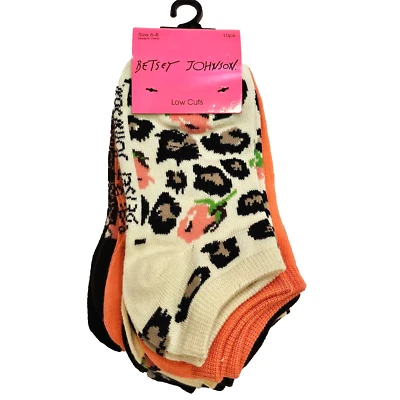 Paquete de 10 calcetines tobilleros Betsey Johnson de corte bajo con estampado de leopardo para mujer talla 5-10 Foto 1 de 4