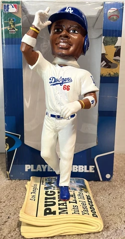 Yasiel Puig Bobblehead Los Angeles Dodgers FOCO Forever Limited /500 Newspaper Cover