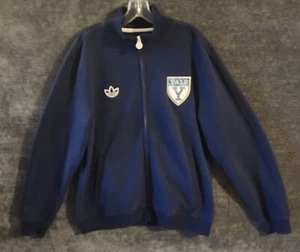 L Adidas Yale Full Zip Sweatshirt Fleece Warm-up Blue - Picture 1 of 10