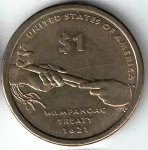 USA - 2011P - Sacagawea - Wampanoag Treaty - Low Mintage - #20357 - Picture 1 of 2