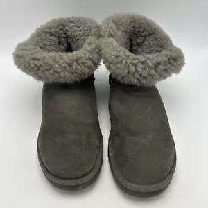 UGG Boots Damen 8 M Bailey Button Mini II Lammfell SN 3352 Grau Winter Slipper - Bild 1 von 13