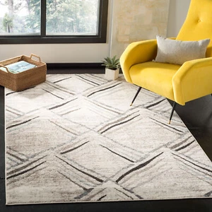 Safavieh Power Loomed Amsterdam Cream / Charcoal Area Rugs - AMS112A - Picture 1 of 12