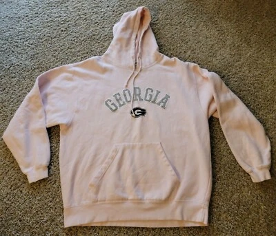 Suéter con Capucha J. America Para Mujer Georgia Bulldogs UGA Talla XL Rosa Claro De Colección  Foto 1 de 4
