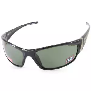 Dirty Dog Stoat 52992 Polished Black/Green Men's Polarised Wrap Sunglasses - Picture 1 of 4