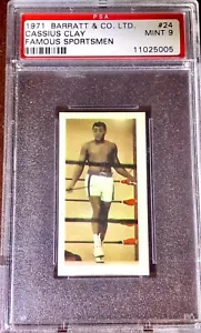 Cassius Clay  Muhammad Ali 1971 Barratt GOLDFLAKE PSA 9 MiNT RARE ROOKIE card RC - Picture 1 of 8