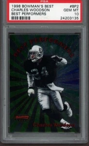 1998 Bowman's Best Performers #BP2 Charles Woodson RC Rookie PSA 10 GEM MINT - Bild 1 von 2