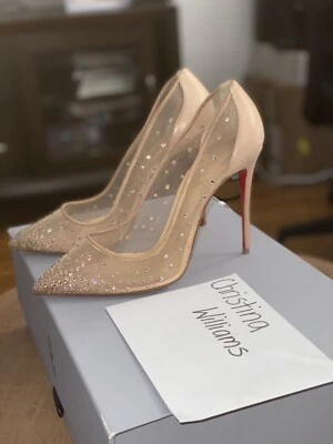Christian Louboutin Follies Strass100 mm Pumps - Size 40 - Image 1 of 4
