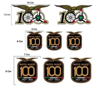 KIT ADESIVI MOTO GUZZI 100 ANNI ANNIVERSARIO CENTENARIO DECALCOMANIA CASCO REPLI - Foto 1 di 1