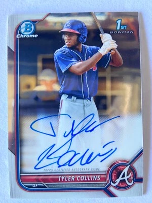 2022 Bowman Chrome Tyler Collins 1st Bowman On Card Autograph Atlanta Braves RC - Image 1 of 2