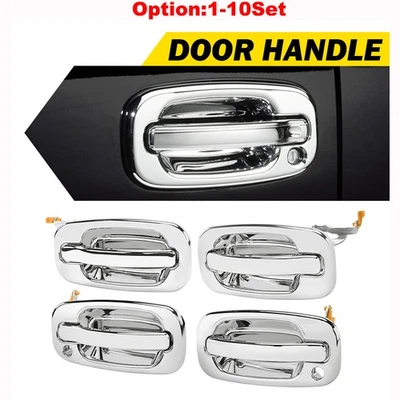 Chrome Exterior Handle Door Front & Rear for Chevrolet Avalanche 1500 2500 4-40x - Image 1 of 4