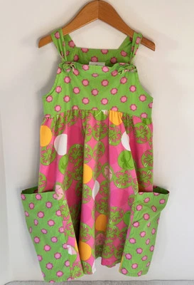 Corkys Kids Girls Lime Green/Pink Floral Boutique Sundress Pockets Size 6X VGUC - Image 1 of 4