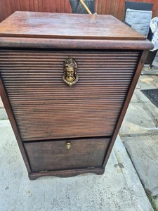 1950s British Mid Century Tambour Door Drinks Cabinet - Picture 1 of 8