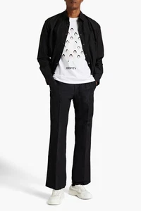 PVP €1320 VALENTINO Pantalón Acampanado Tafetán Seda IT48 US38 M Tiro Medio Negro - Imagen 1 de 7