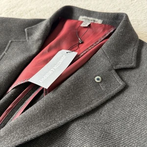 NWT Johnston Murphy Mens Textured Knit Blazer Sz M ~ Stretch Comfort, Charcoal - Picture 1 of 18