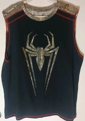 REALTREE Xtra Mens - Casual Sleeveless Top - Black, w/Camo & Red - Image 1 of 4