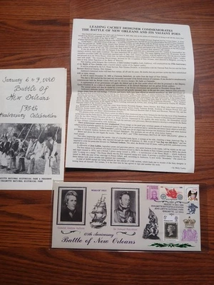 Battle of New Orleans Cachet (RARE MINT) - SIGNED 604/2500 by Artist - 1989 FDC - Image 1 of 4