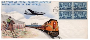 #947 U.S. Postage Stamp Centenary 1947 FDC Crosby Artist Newton Hand-Painted - Picture 1 of 4