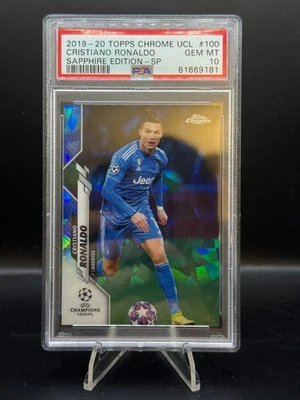 2019-20 Topps Chrome UCL Sapphire Edition #100 Cristiano Ronaldo - PSA GEM MT 10 - Image 1 of 2