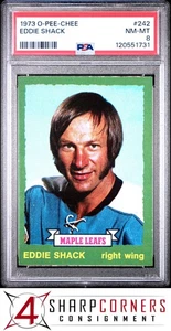1973 O-PEE-CHEE #242 EDDIE SHACK MAPLE LEAFS PSA 8 - Picture 1 of 3