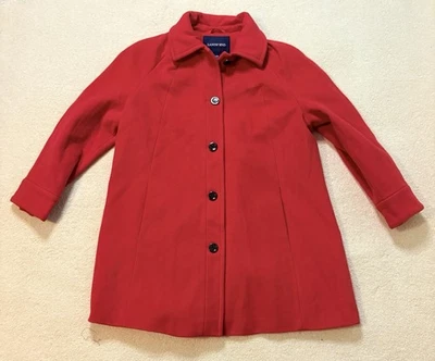 Abrigo Lands End de lana mezcla de cachemir forrado para mujer talla 14W rojo guisante Foto 1 de 4