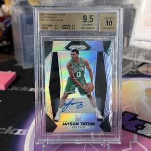 2017-18 Prizm Jayson Tatum #16 Silver Rookie Auto BGS 9.5 AUTO 10 True Gem - Picture 1 of 2