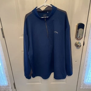 Callaway Men’s 1/4th Zip Long Sleeve Pullover Shirt Size 3XL Pre-Owned Color Blu - Picture 1 of 4