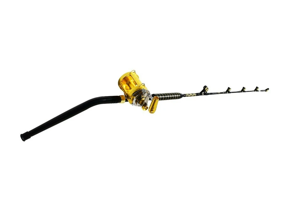 Carrete de pesca 50 ancho de 2 velocidades en un 80-100 lb. Varilla Bent Butt Tournament Edition Foto 1 de 4