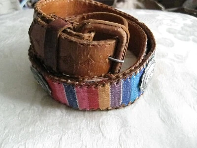 Cinturón Concho Mujer Hecho a Mano Cuero Genuino Guatemala Multicolor Talla Grande Foto 1 de 4
