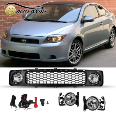 Fog Lights with Bumper Grill Black Clear Driving Lamps for 2005-2010 Scion TC - Imagem 1 de 4