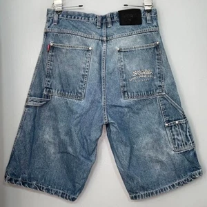 Pantaloncini denim Southpole uomo taglia 36 pantaloncini larghi skater grunge falegname anni 90 Y2K - Foto 1 di 14