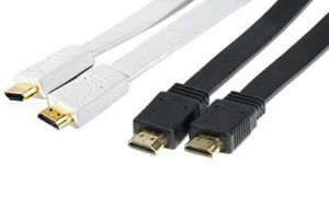 HDMI High Speed Flachkabel Full-HD 3D TV PC PS4 Xbox Monitor vergoldete Stecker - Bild 1 von 3