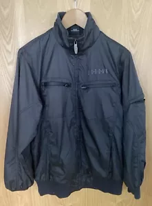 Air Jordan Jacket Medium Black Full Zip Cafe Racer Style Coat Pockets 23 - Picture 1 of 22